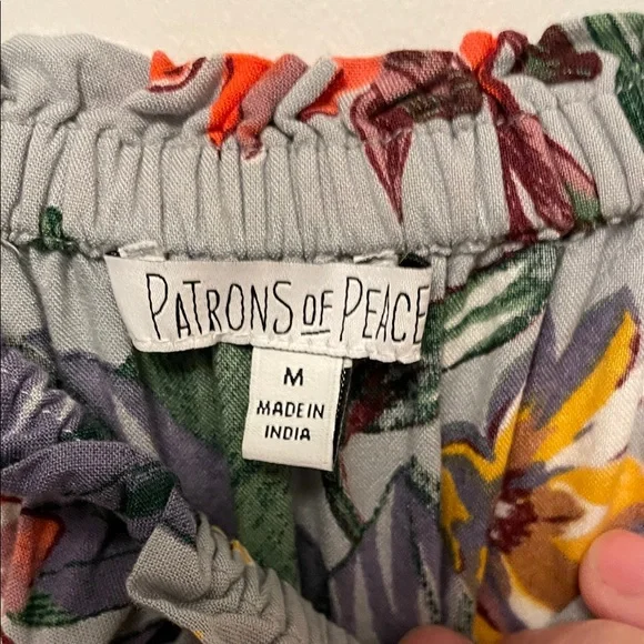 Women’s Patrons of Peace Grey & Floral Midi Dress Size Medium - Picture 6 of 8